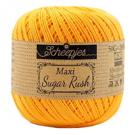 Scheepjes Maxi Sugar Rush Garn Unicolor 208 Yellow Gold