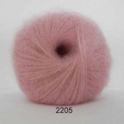 Hjertegarn - Kid Silk Mohair 2205 Lys Rosa garn til strik - Mohair/silke