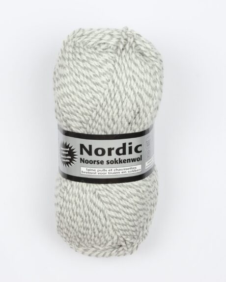 Nordic fra Lammy Yarns (Ragsokke uld grå/hvid) - 20% Uld, 40% Akryl, 40% Polyamid