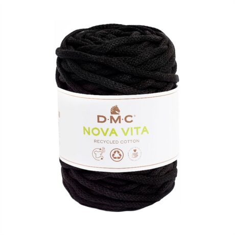 Nova Vita 12 fra DMC (bæredygtigt) i mange farver - 002 sort - 20% Polyester, 80% genbrugsbomuld