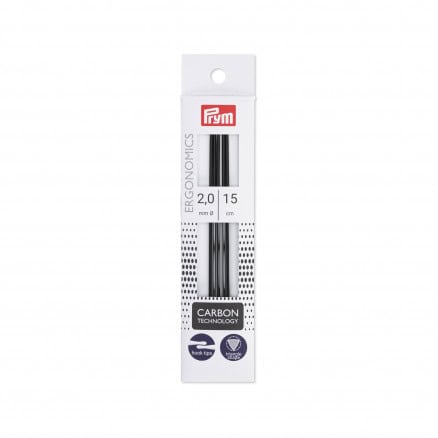 Prym Ergonomics Strømpepinde Carbon 15cm 2,00mm