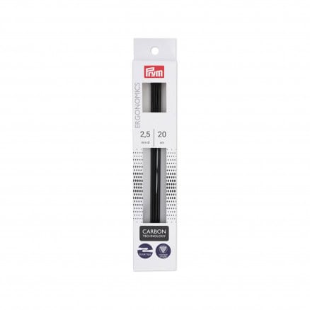 Prym Ergonomics Strømpepinde Carbon 20cm 2,50mm