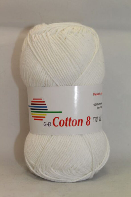 G-B Cotton 8/4 - 1010 Hvid, Bomuldsgarn, fra G-B Garn