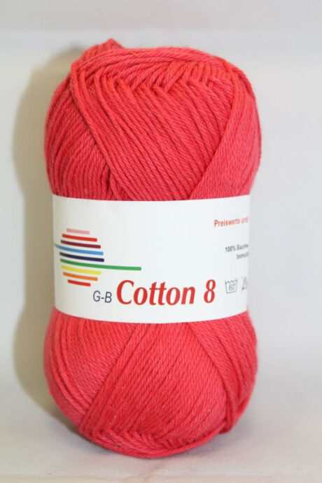 G-B Cotton 8/4 - 1030 Rød, Bomuldsgarn, fra G-B Garn