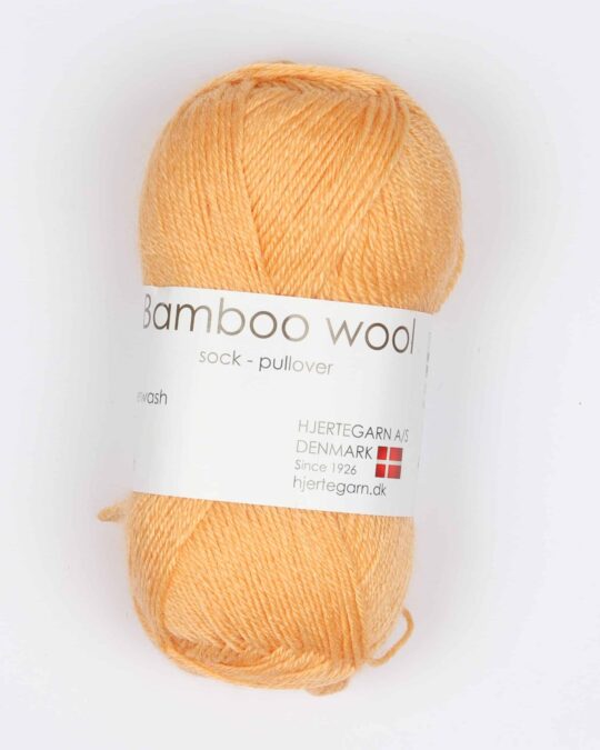 Bamboo Wool fra Hjertegarn i mange farver - 1231 gul - 15% Nylon, 30% Bambus, 55% Uld