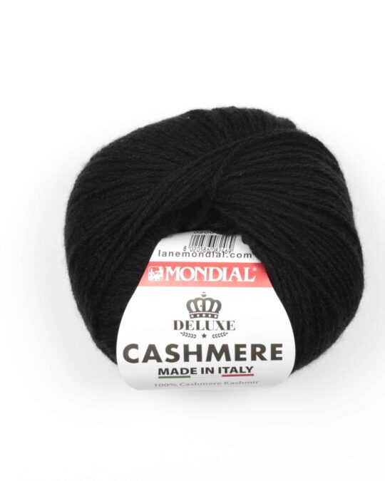 Cashmere fra Mondial i flere farver - 200 Sort - 100% Kashmir