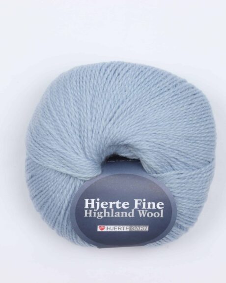 Hjerte Fine, Highland Fine Wool fra Hjertegarn i mange farver - 1620 lyseblå - 100% Fine Highland Wool