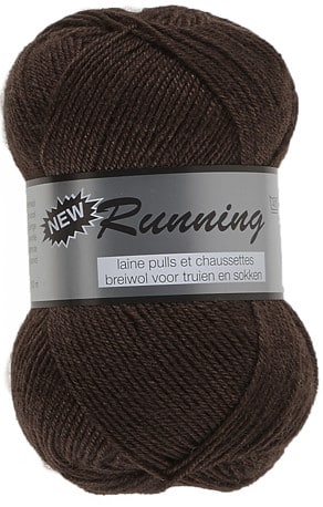 New Running fra Lammy Yarns i mange farver - Mørkebrun - 25% Polyamid, 75% Uld