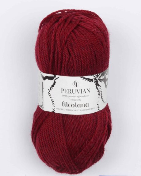 Peruvian Highland Wool fra Filcolana i mange farver - 804 meleret vinrød - 100% Peruvian-highland-uld