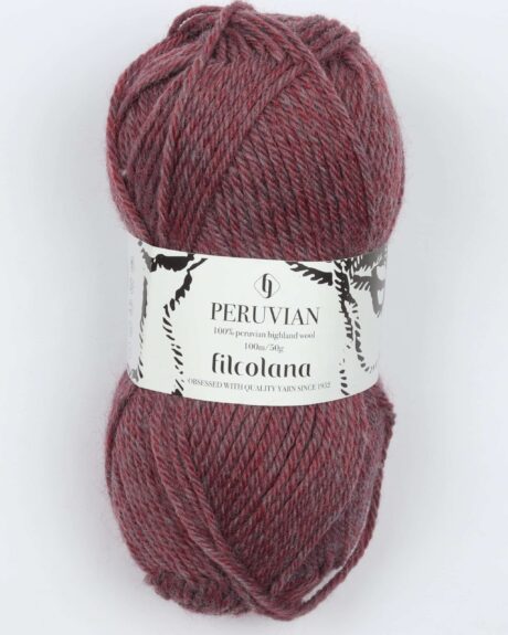 Peruvian Highland Wool fra Filcolana i mange farver - 805 meleret støvet rødlilla - 100% Peruvian-highland-uld