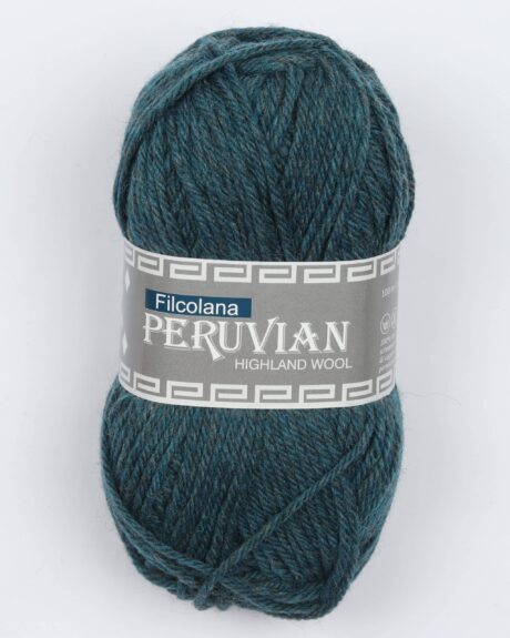 Peruvian Highland Wool fra Filcolana i mange farver - 814 meleret petrol - 100% Peruvian-highland-uld