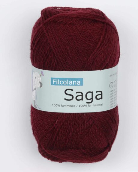 Saga fra Filcolana i mange farver (tyndt uldgarn) - 121 bordeaux - 100% Uld