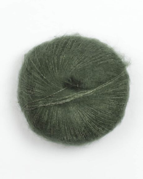 Silk Kid Mohair fra Hjertegarn i mange farver - 0417 Mørkegrøn - 28% Silke, 72% Mohair