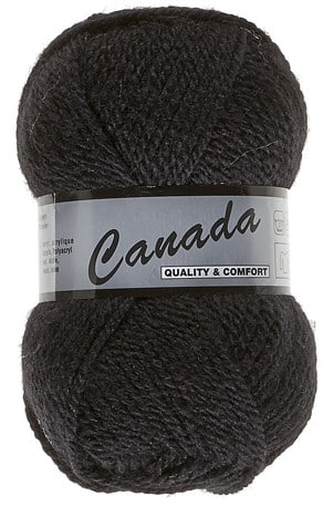 Canada fra Lammy Yarns i mange farver - 001 sort - 40% uld, 60% akryl