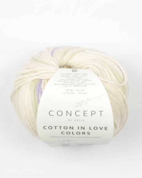 Cotton in love colors, fra Katia i flere farvekombinationer - 102 Multifarvet - 50% Bomuld, 50% Uld