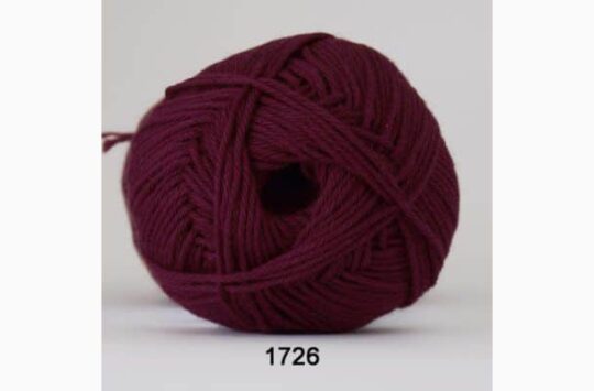 Cotton nr. 8 fra Hjertegarn i mange farver - 1726 bordeaux - 100% Bomuld