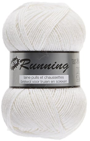 New Running fra Lammy Yarns i mange farver - Hvid - 25% Polyamid, 75% Uld