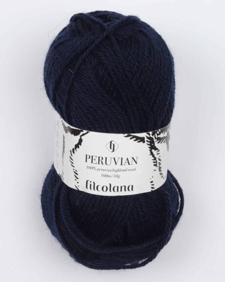 Peruvian Highland Wool fra Filcolana i mange farver - 145 marineblå - 100% Peruvian-highland-uld