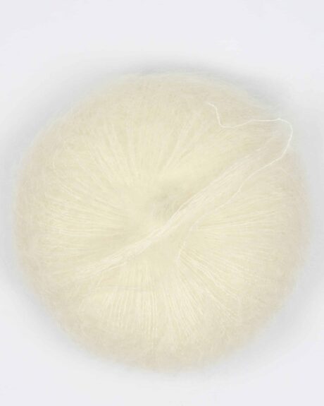 Silk Kid Mohair fra Hjertegarn i mange farver - 1001 Råhvid - 28% Silke, 72% Mohair